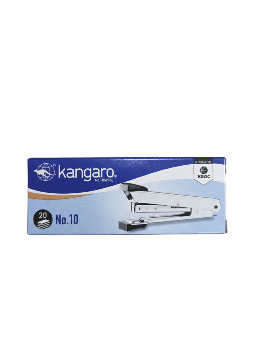 Kangaro No.10 Stapler with Staple Remover, Metal Body Stapler with Plastic Grip, Easy Top Loading Mechanism