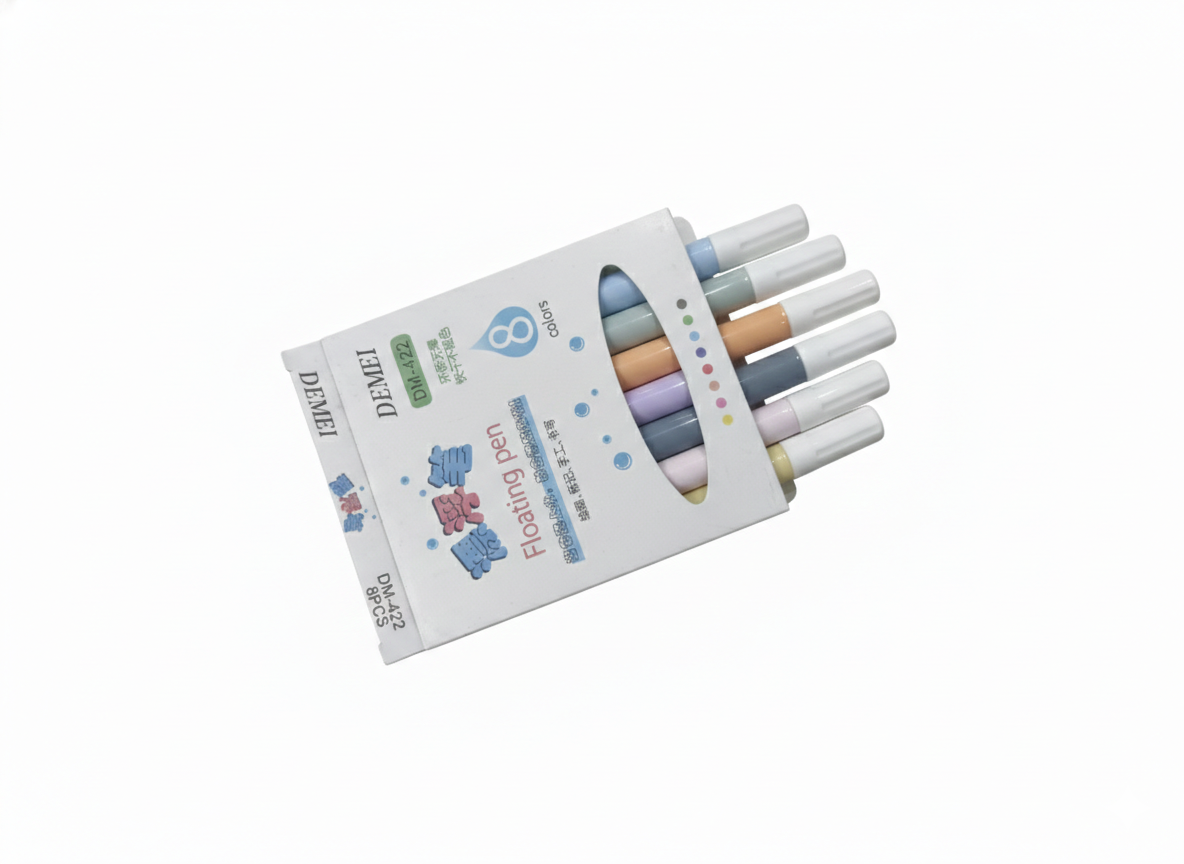 Bright pastel floating pens sell best on Amazon when the image highlights the water-floating effect, quick-dry ink, child-safe use, and the full 8-color range.