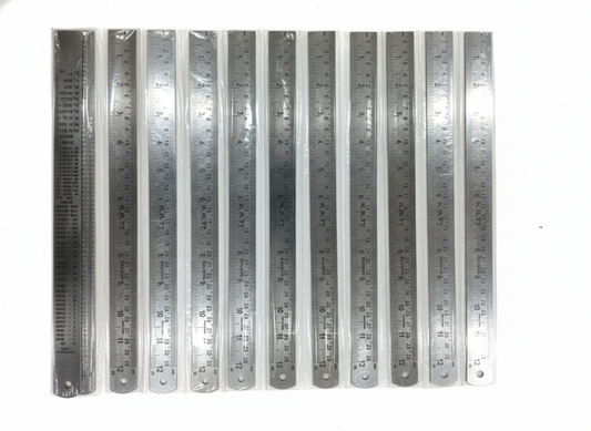 K.R.T. Deluxe Stainless Steel Ruler 30 cm / 12 Inch – Dual Scale (CM & Inches) 1 PEACE