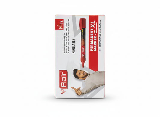 Flair XL Multi-Surface Writing (Metal, Plastic, Wood, Leather) – Long Lasting, Pack of 10 RED
