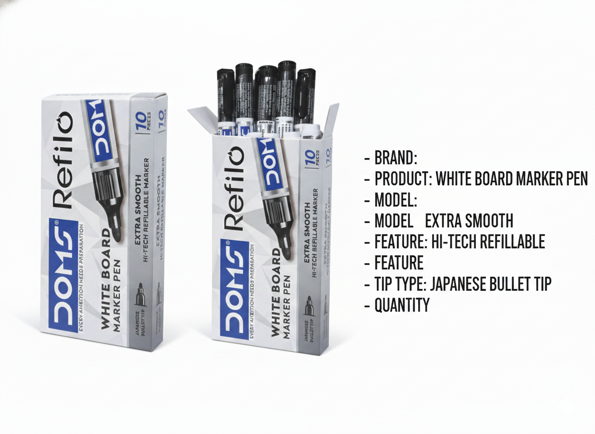 Doms Refilo Whiteboard Marker Pens – Extra Smooth Writing