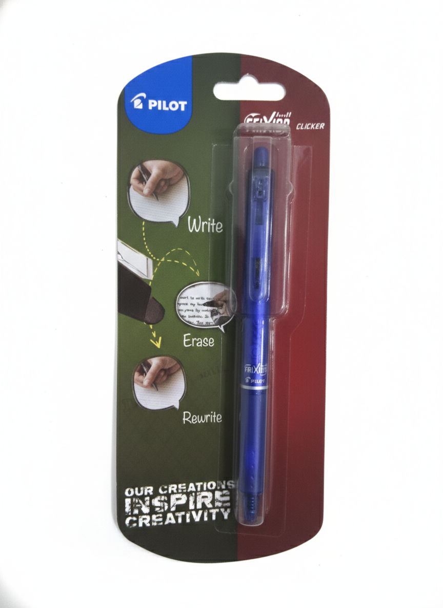 Pilot Fraxion Clicker Erasable Pen | 0.7 mm Tip | Refillable Roller Ball Pen