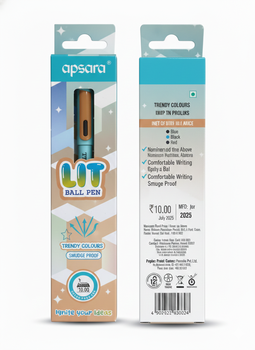 Apsara Lit Ball Pen Affordable Everyday Pen for School & Office Use