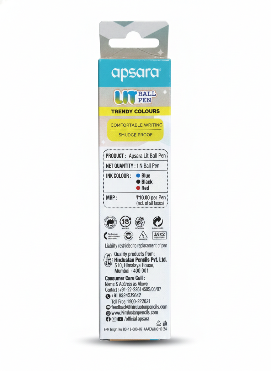 Apsara Lit Ball Pen Affordable Everyday Pen for School & Office Use