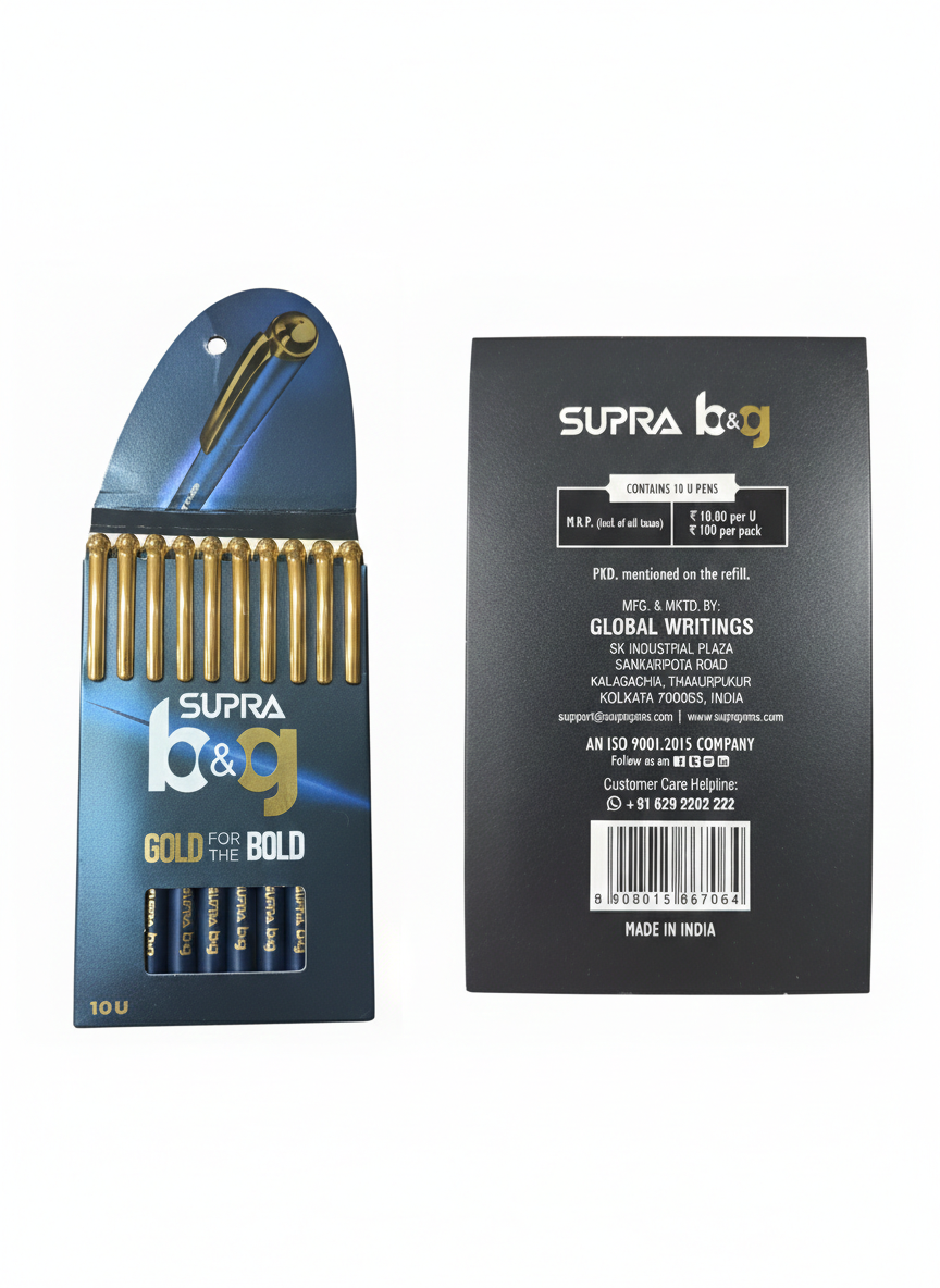 SUPRA b&g Premium Ballpoint Pens (Pack of 10)