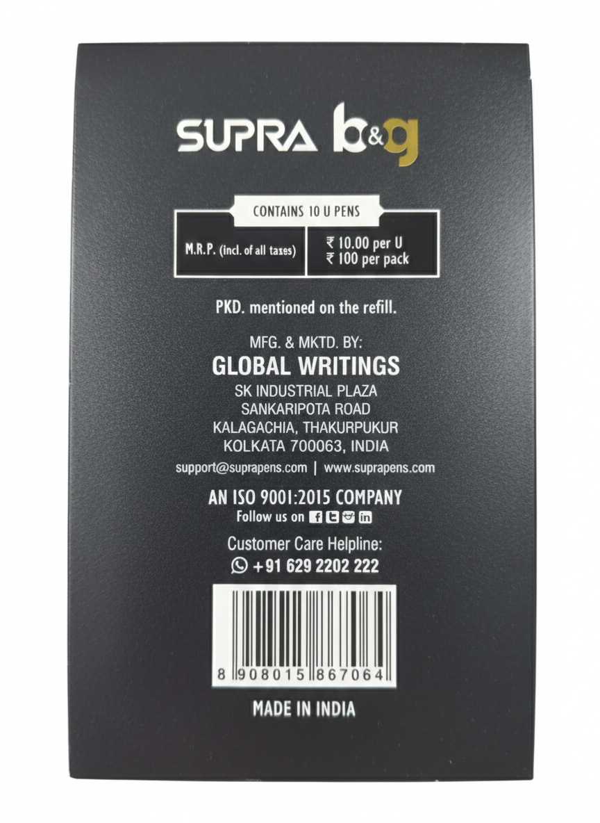 SUPRA b&g Premium Ballpoint Pens (Pack of 10)