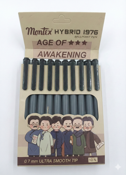 Montex Hybrid 1976 Ballpoint Pens (Pack of 10) | 0.7 mm Ultra Smooth Tip