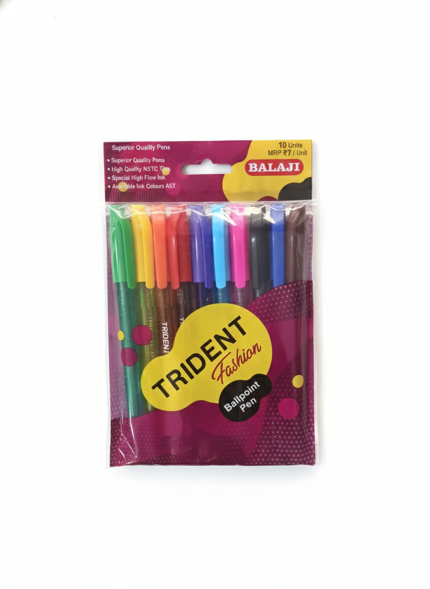 Trident Fashion Ballpoint Pens Set (Pack of Assorted Colors)