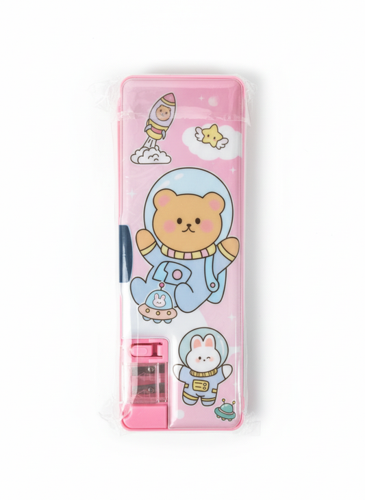 Premium Pencil Case for Kids – Cartoon Printed Zipper Pouch with Wrist Strap – School Stationery Organizer for Boys & Girls