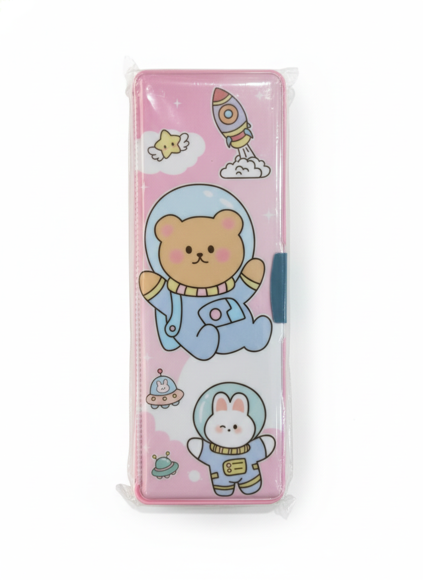Premium Pencil Case for Kids – Cartoon Printed Zipper Pouch with Wrist Strap – School Stationery Organizer for Boys & Girls