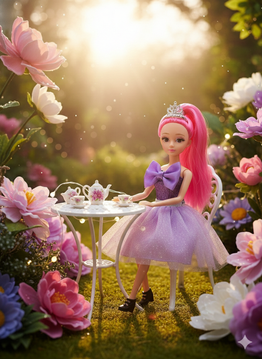 Viola Fashion Doll for Girls | Glamorous Party Style Doll with Pink Hair & Purple Dress
