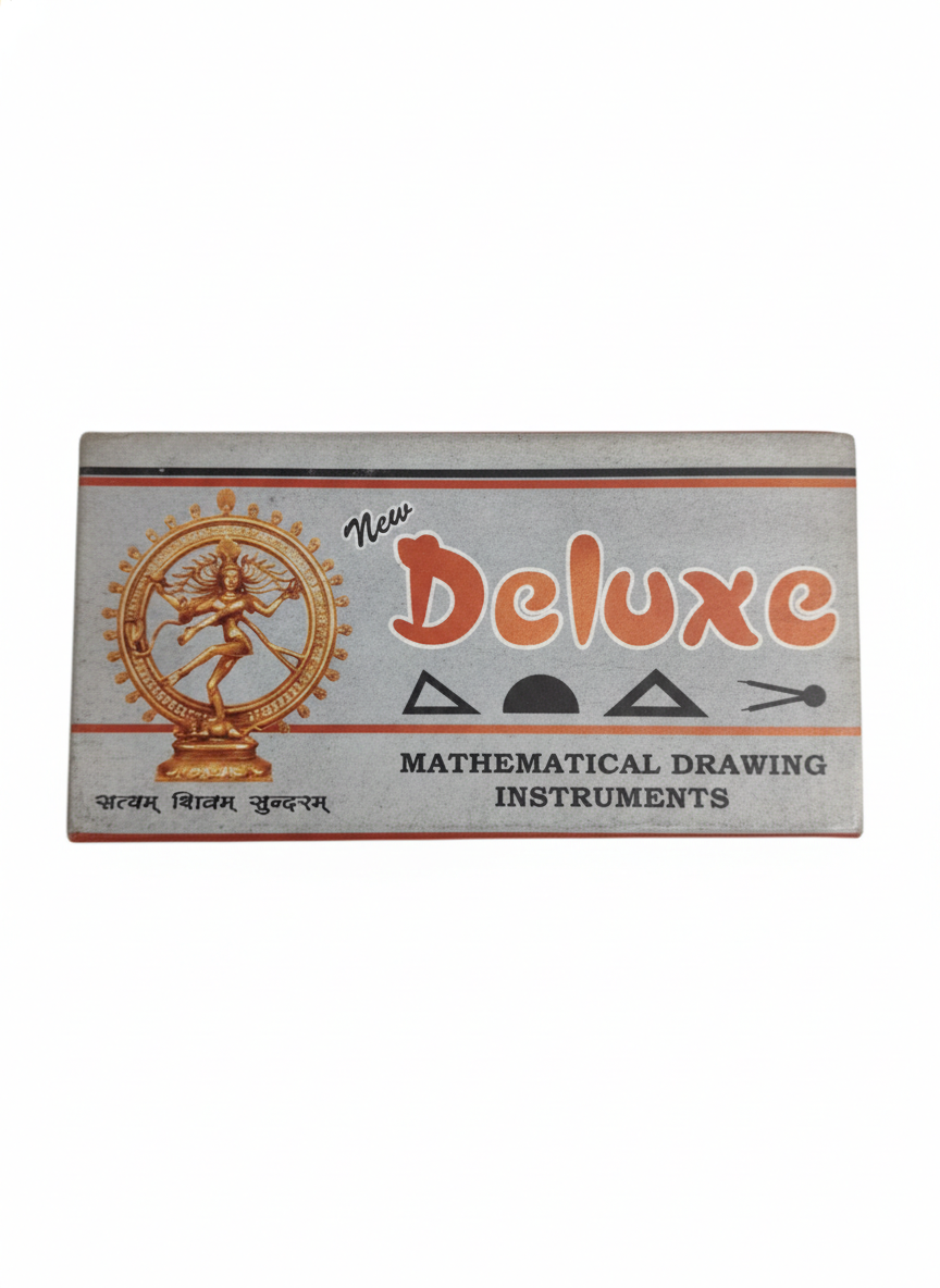 Deluxe Mathematical Drawing Instrument Set – Geometry Box with Compass, Divider, Ruler & Protractor – Metal Case Geometry Kit for Students & School Use
