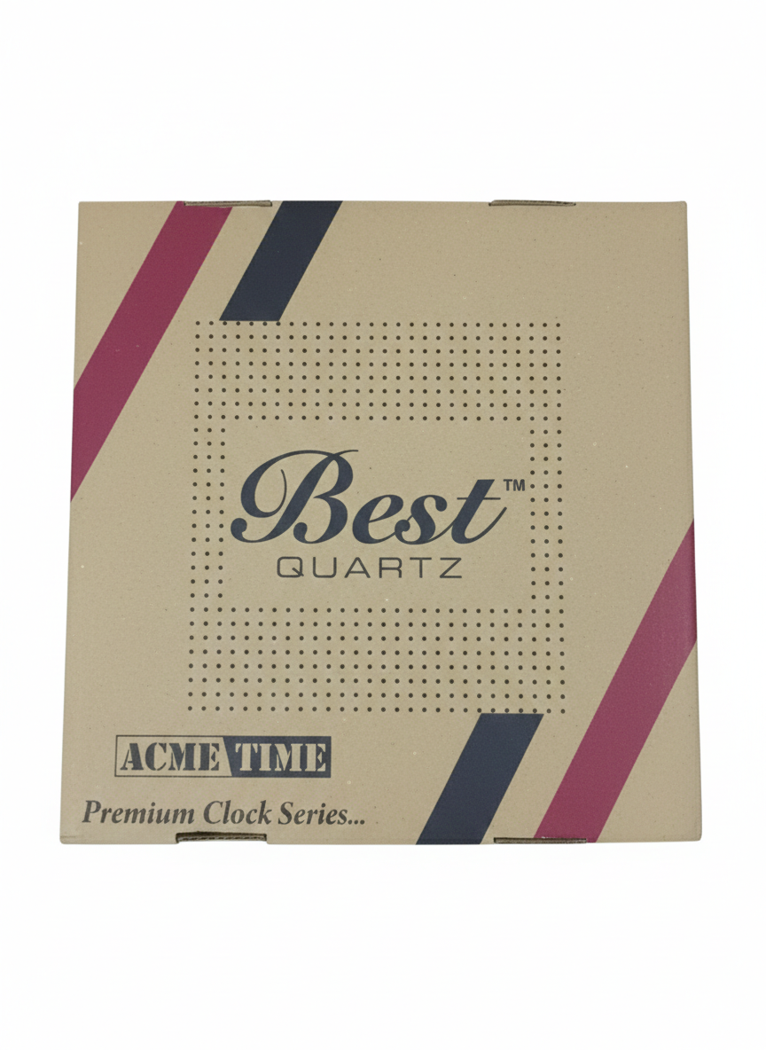 Square Gold Wall Clock with Metal Frame | Designer Temple Print & Minimal Dial