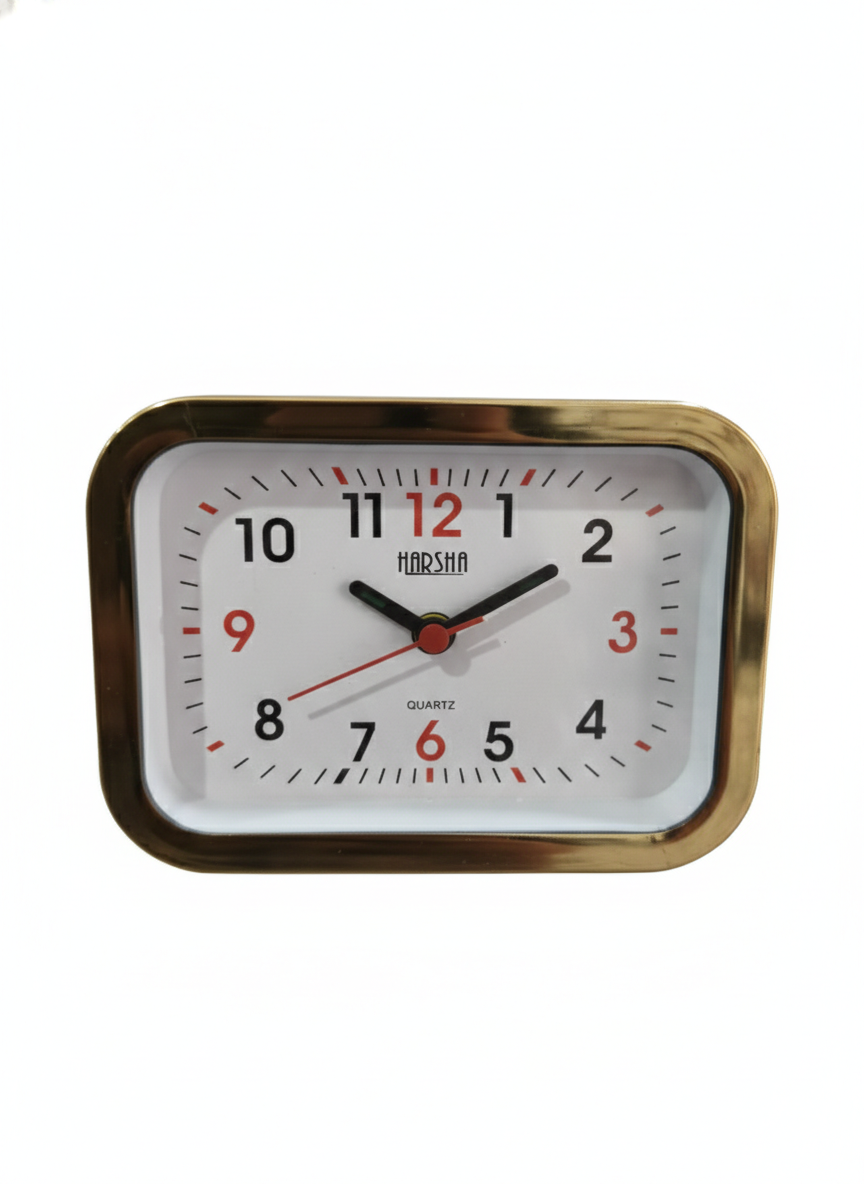 Modern Rectangular Wall Clock with Gold Frame | Large Clear Numerals & Silent Quartz Movement