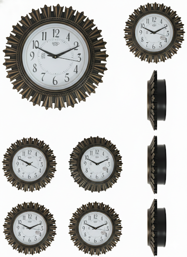 Luxury Sunburst Wall Clock 18 Inch with Large Numerals | Silent Quartz Movement