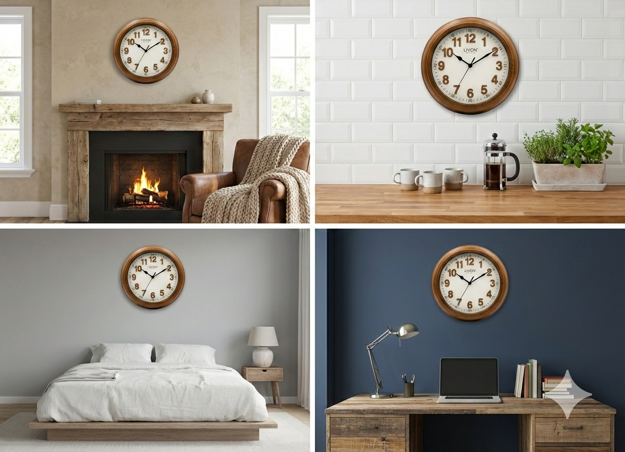 Large Easy-to-Read Decorative Clock for Home, Bedroom, Office