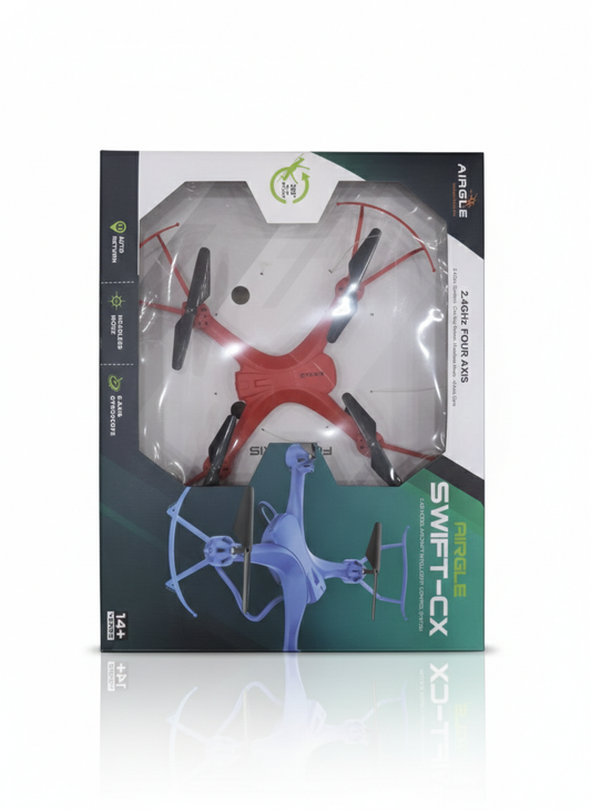 Airgle Swift-CX Drone for Kids & Beginners | 2.4GHz 4-Axis RC Quadcopter with 360° Flips, Headless Mode