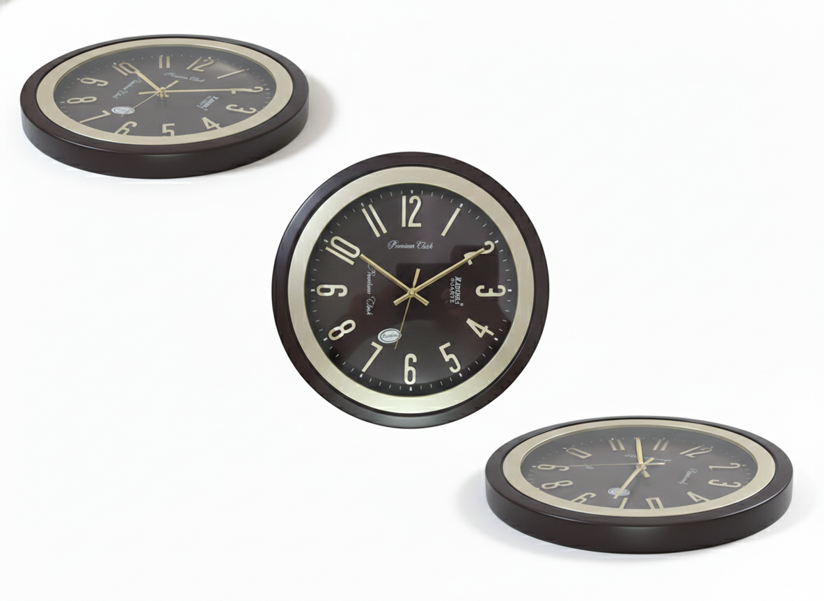 Fashion Club Wall Clock 12 Inch – Silent Non-Ticking Quartz Movement, Premium Glass