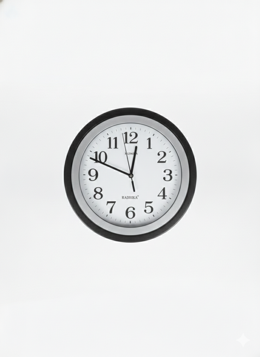 Classic Black Wall Clock 12 Inch – Silent Sweep Quartz Movement, Large Easy-to-Read Numbers, Durable Frame, Battery Operated for Home, Office & Classroom