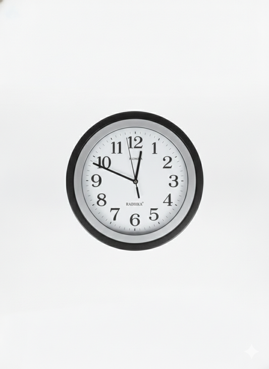 Classic Black Wall Clock 12 Inch – Silent Sweep Quartz Movement, Large Easy-to-Read Numbers, Durable Frame, Battery Operated for Home, Office & Classroom