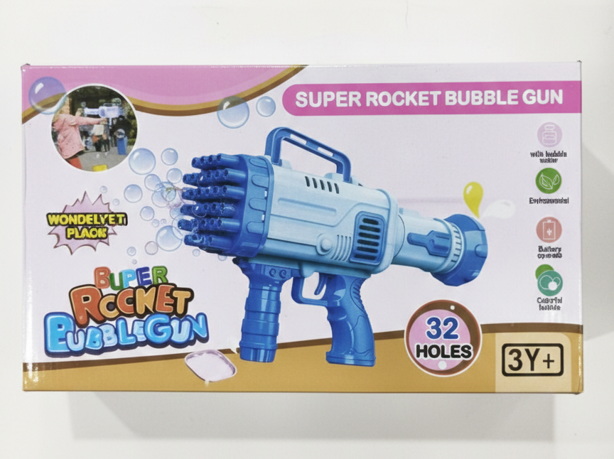 32 Hole Bubble Gun for Kids | Automatic Bubble Maker Machine with Bubble Solution