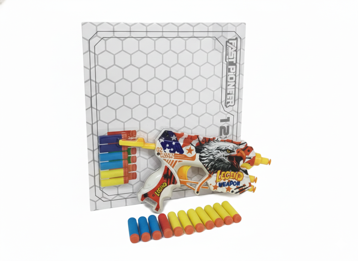 Foam Dart Toy Gun for Kids | Single Shot Soft Bullet Blaster with 12 Foam Darts