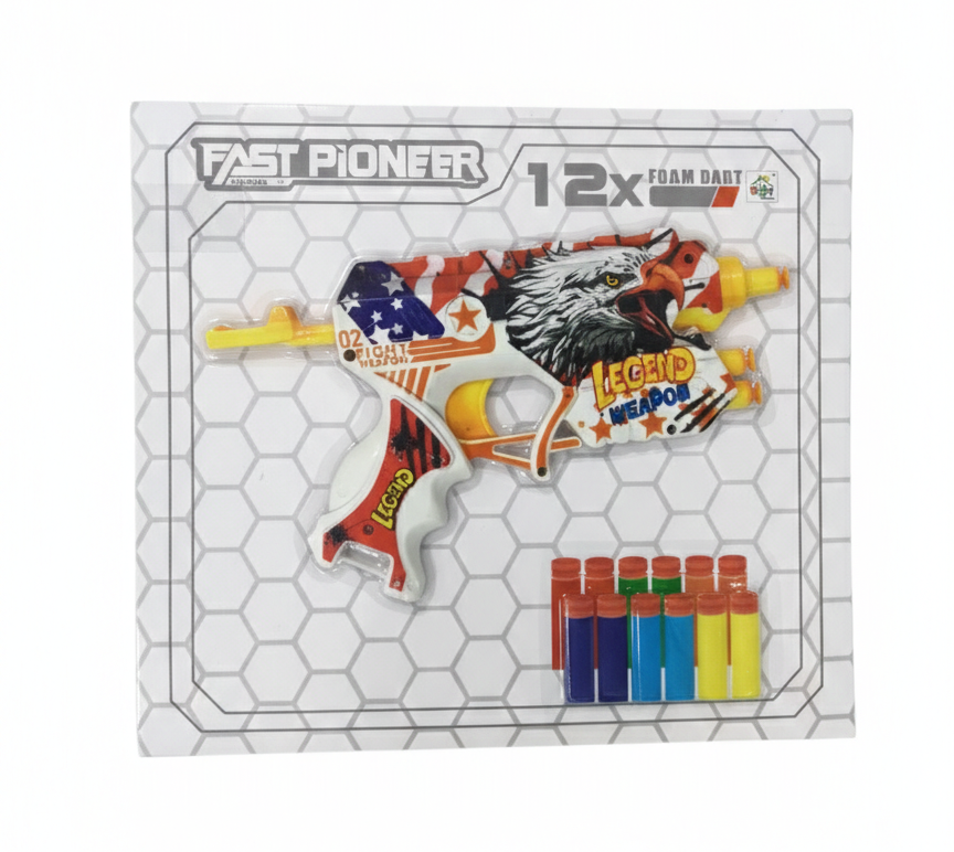 Foam Dart Toy Gun for Kids | Single Shot Soft Bullet Blaster with 12 Foam Darts
