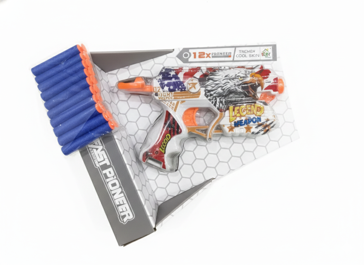 Foam Dart Toy Gun for Kids | Single Shot Soft Bullet Blaster with 12 Foam Darts