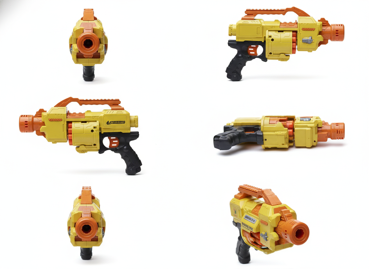Kids Foam Dart Blaster Gun with 10-Dart Revolving Cylinder