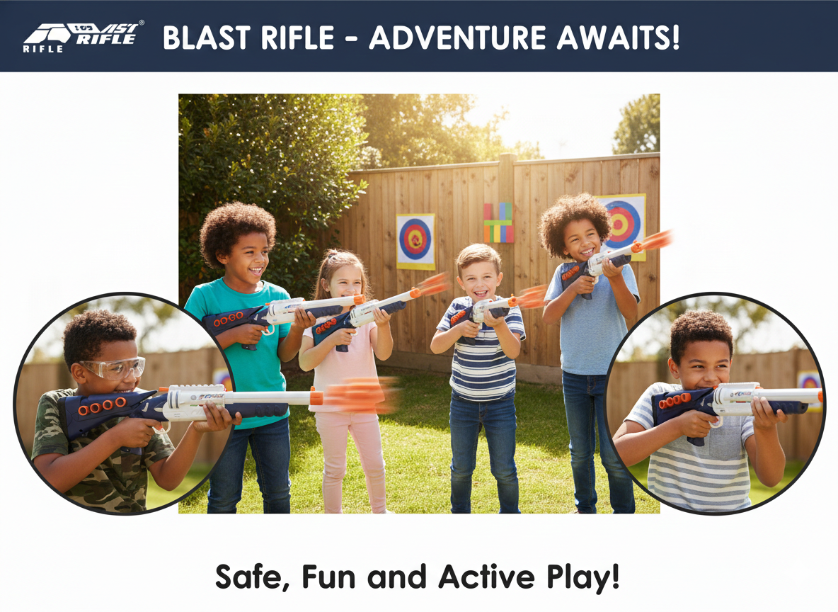 Toy Gun Rifle for Kids | Blast Rifle Soft Bullet Gun with Foam Darts