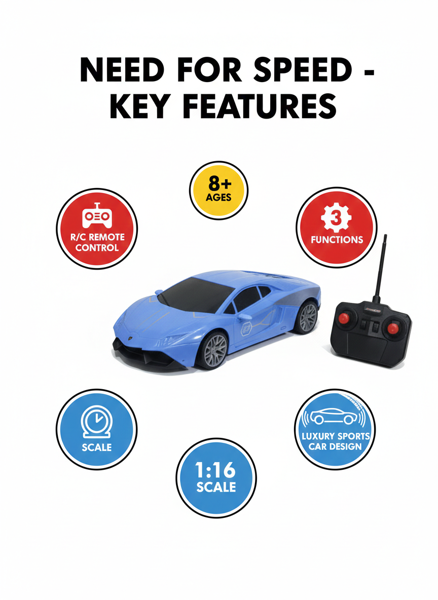 Need for Speed Remote Control Sports Car for Kids