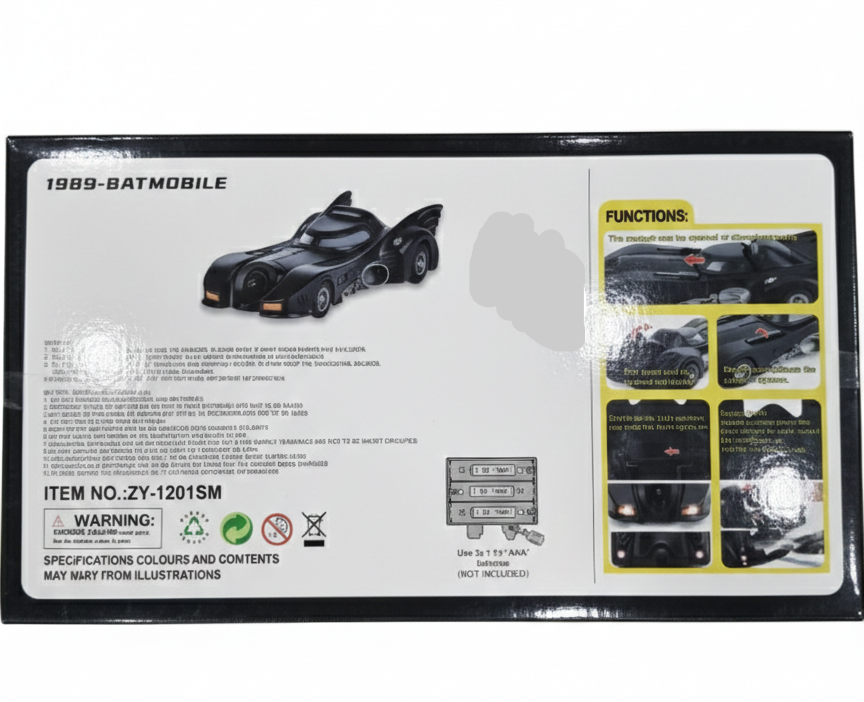 1989 Batmobile Die-Cast Car Model 1:24 Scale | Iconic Batman Movie Car Replica