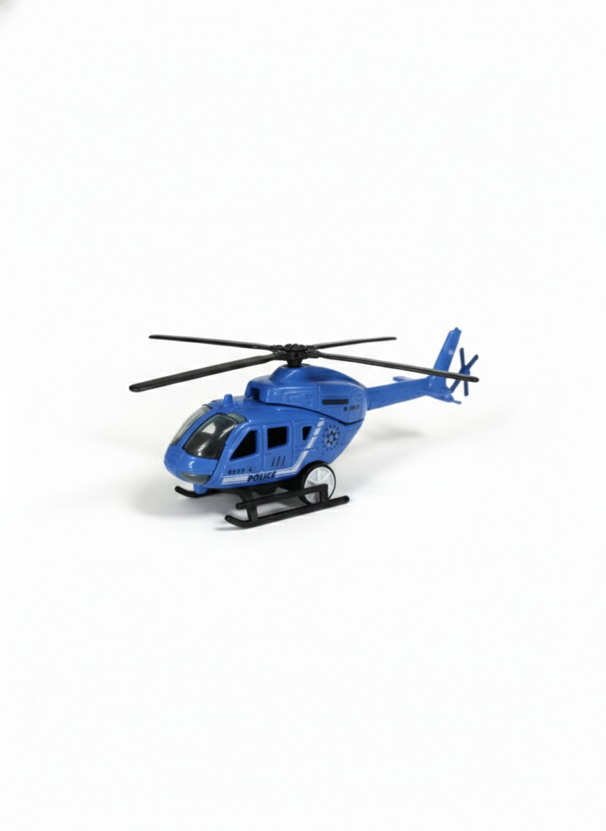 Ji-Aye Die-Cast Police Helicopter Toy for Kids | Metal Body Helicopter Mode
