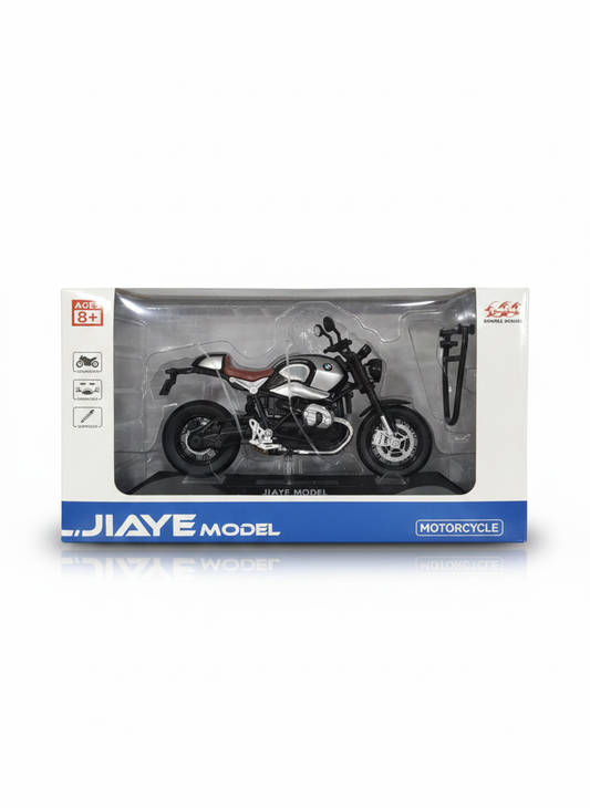 Ji-Aye 1:12 Die-Cast Motorcycle Model Bike | Metal Toy Bike with Realistic Details, Rubber Tires & Steering