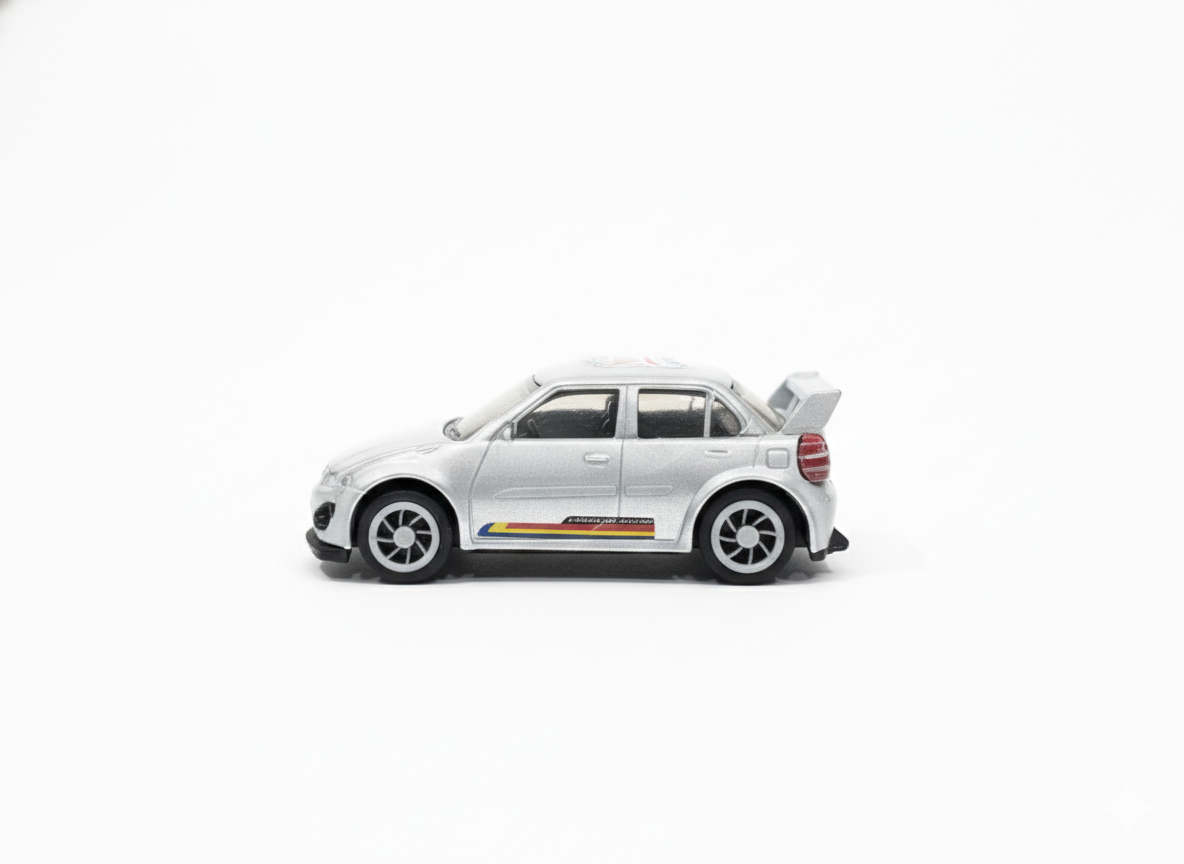 Silver Die-Cast Sports Car Toy 1:32 Scale | Pull Back Metal Car Model with Detailed Design & Smooth Wheels