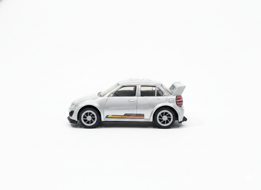 Silver Die-Cast Sports Car Toy 1:32 Scale | Pull Back Metal Car Model with Detailed Design & Smooth Wheels