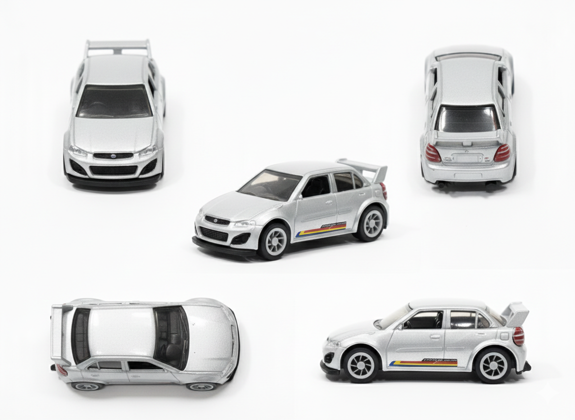 Silver Die-Cast Sports Car Toy 1:32 Scale | Pull Back Metal Car Model with Detailed Design & Smooth Wheels