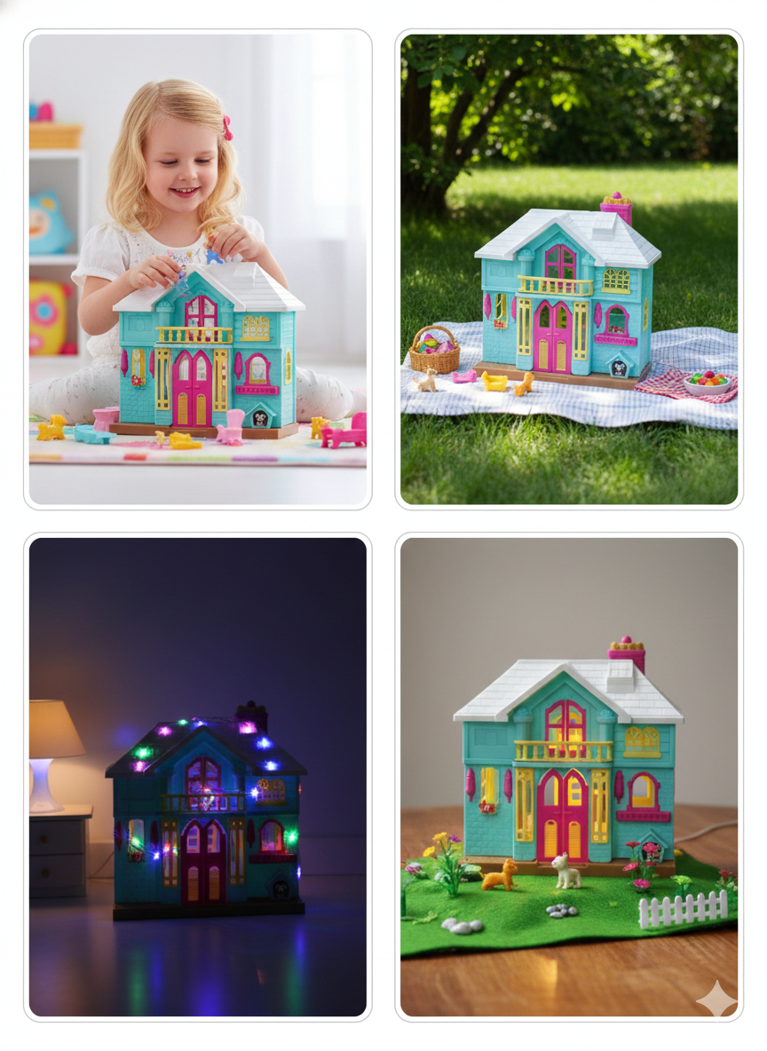 My First Villa Dollhouse Play Set for Kids | 2-Storey Doll House with Furniture & Doll Figure