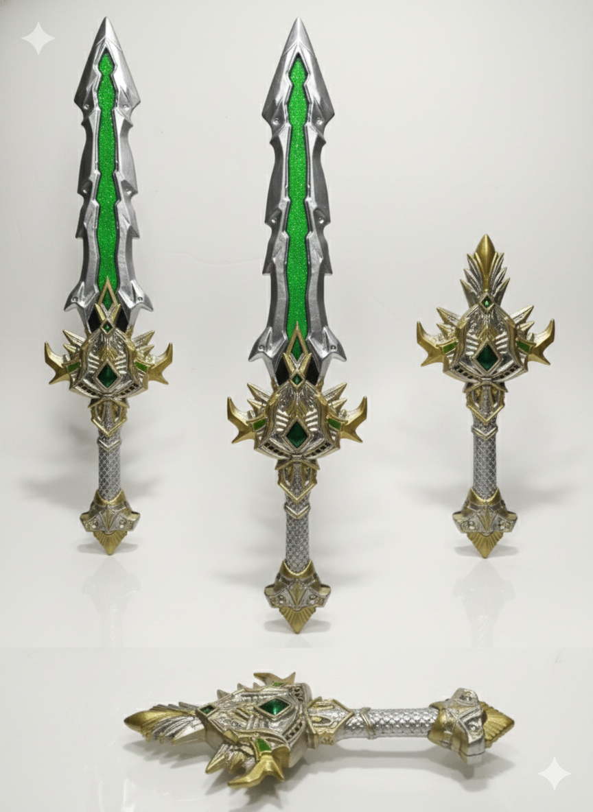 Fantasy Raider Sword Toy for Kids | Decorative Warrior Sword with Glitter Blade & Detailed Hil