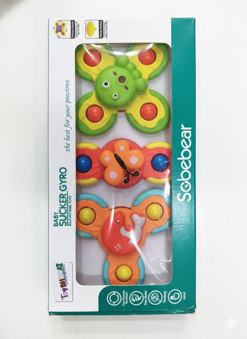 Baby Suction Spinner Toy for Kids | Gyro Fidget Spinner with Suction Cup