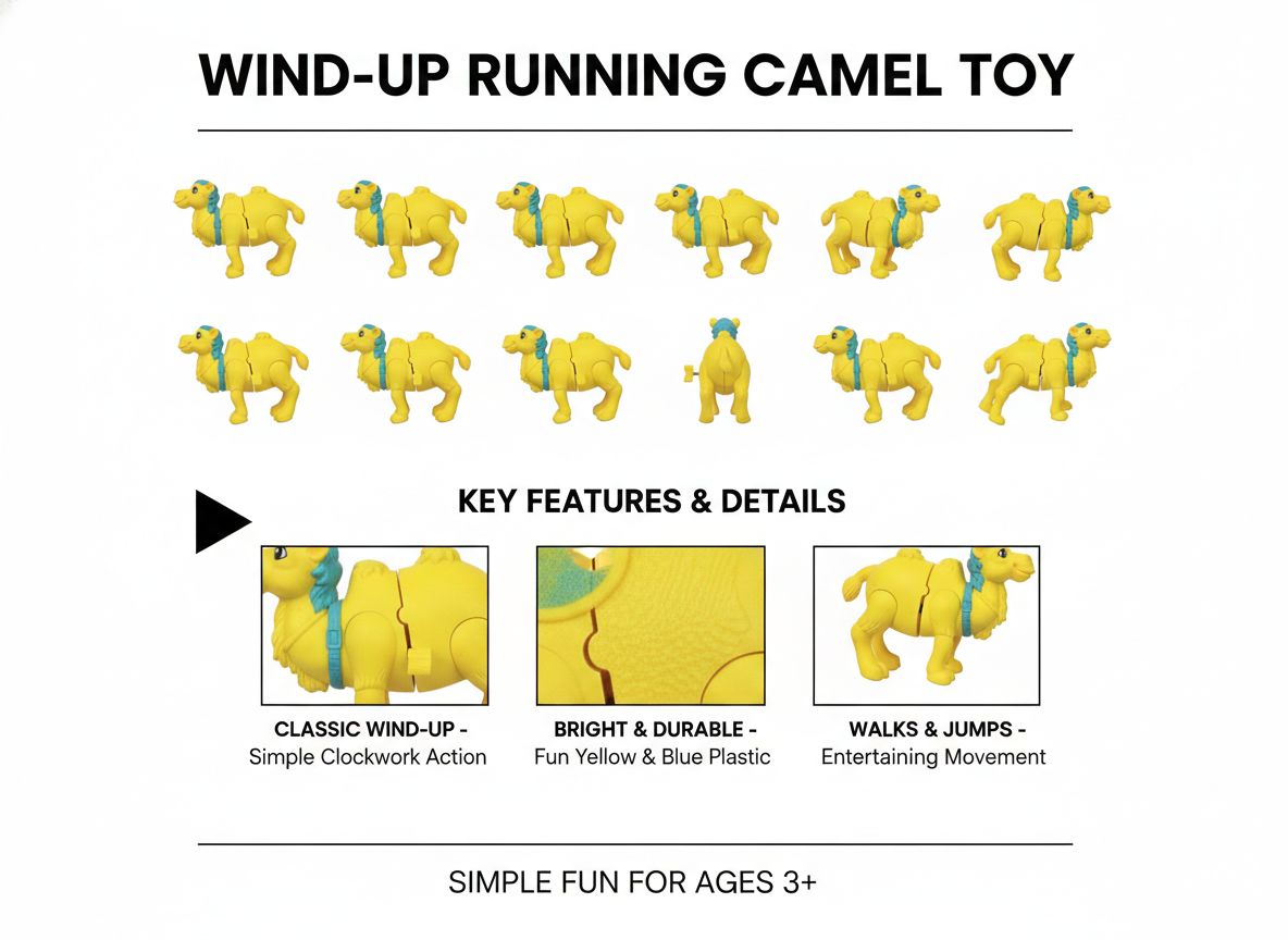 Wind-Up Camel Toy for Kids | Running Camel Clockwork Toy