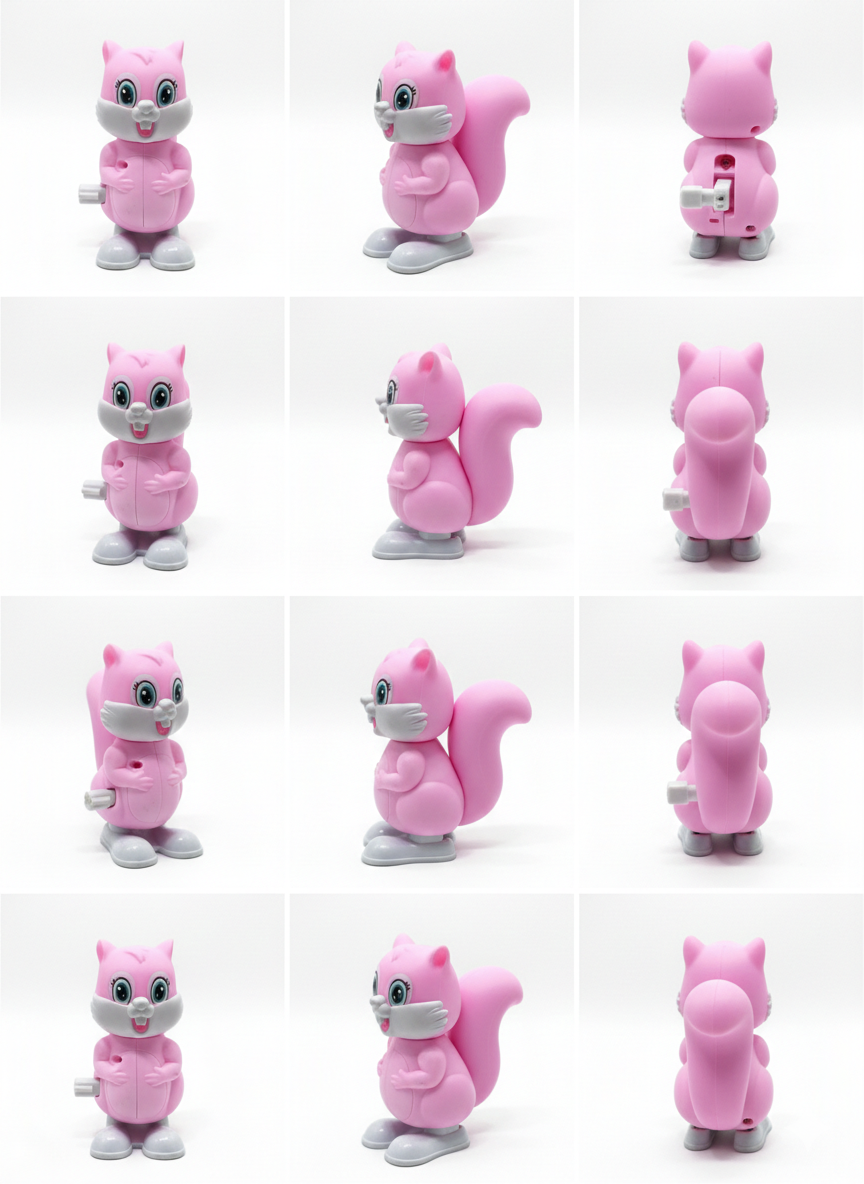 Wind-Up Squirrel Toy for Kids | Cute Pink Clockwork Animal Toy