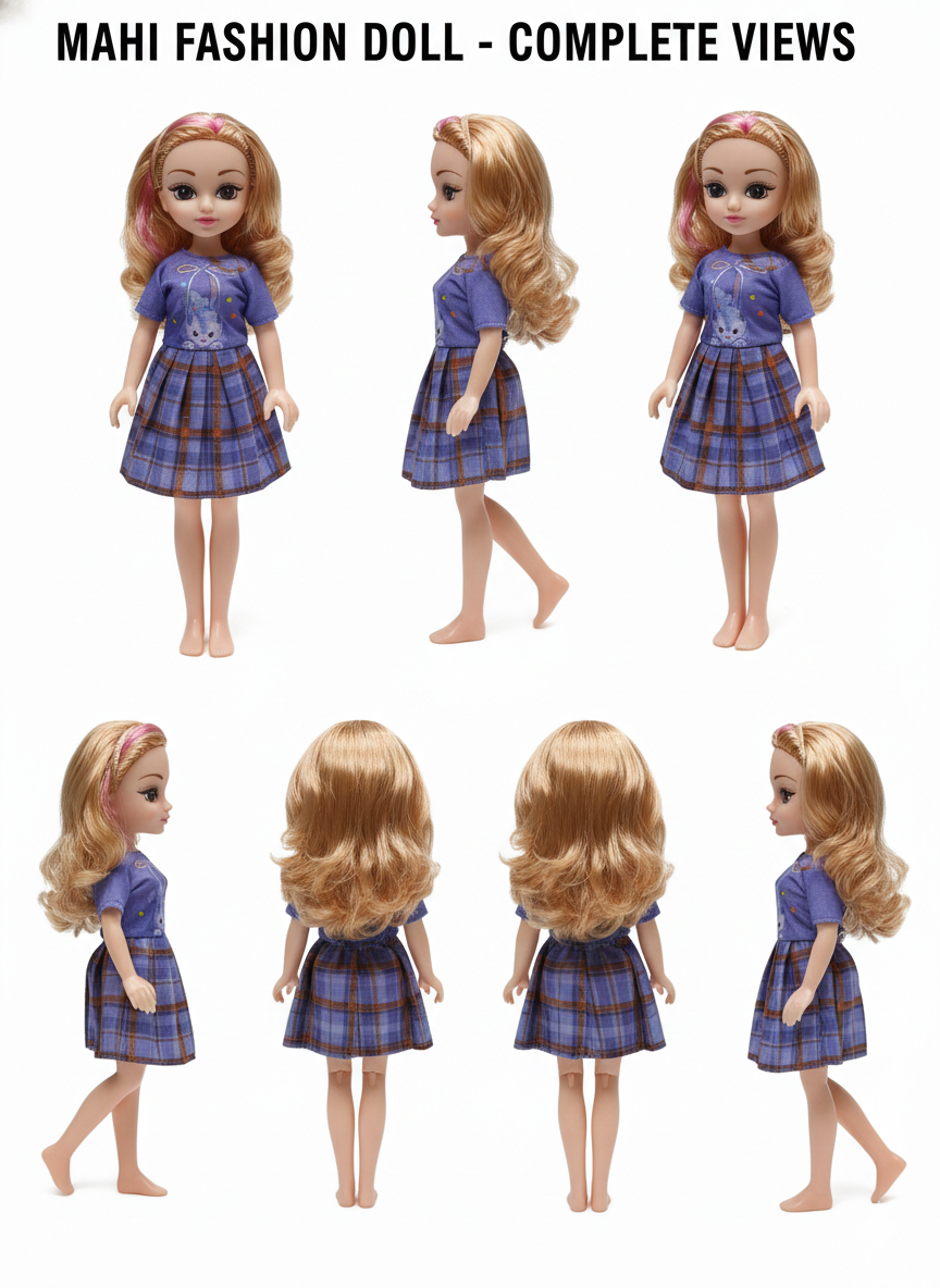 Mahi Fashion Doll for Girls with Long Hair & Stylish Outfit,