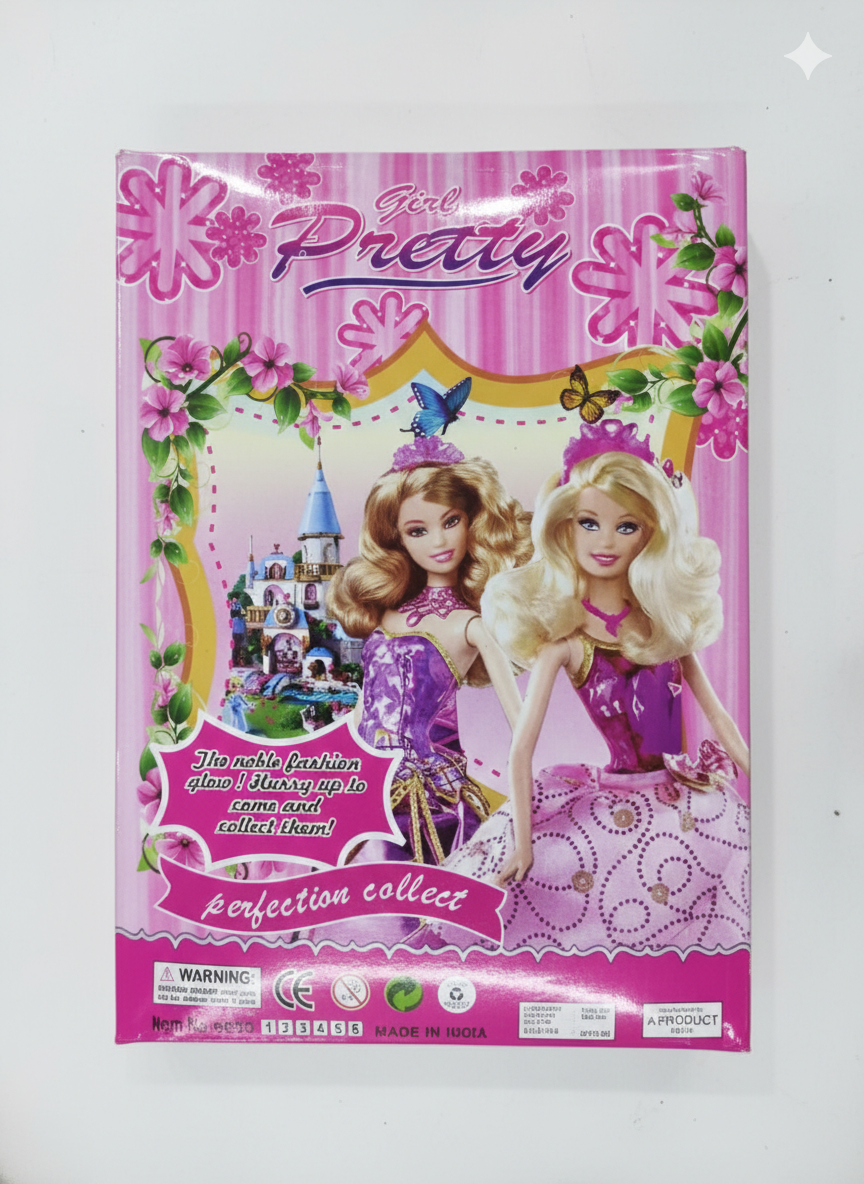 Girl Pretty Doll Set for Girls with Mini Doll, Accessories & Extra Dress