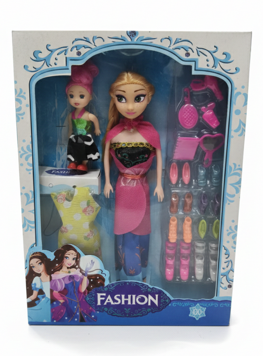 Fashion Doll Set for Girls with Mini Doll, 10+ Accessories & Extra Dress