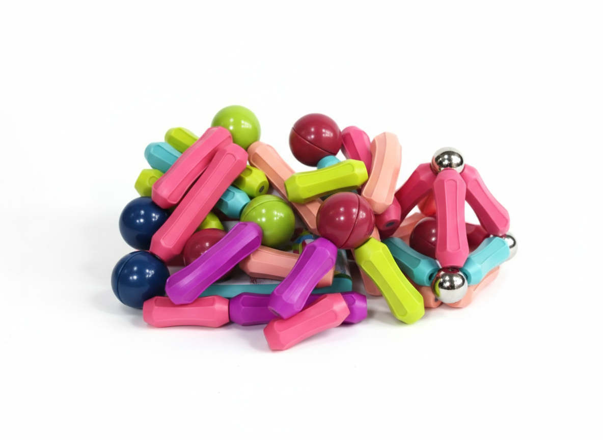 Magnetic Building Blocks for Kids (36 Pieces) | STEM Learning Magnetic Bar & Ball Construction Set