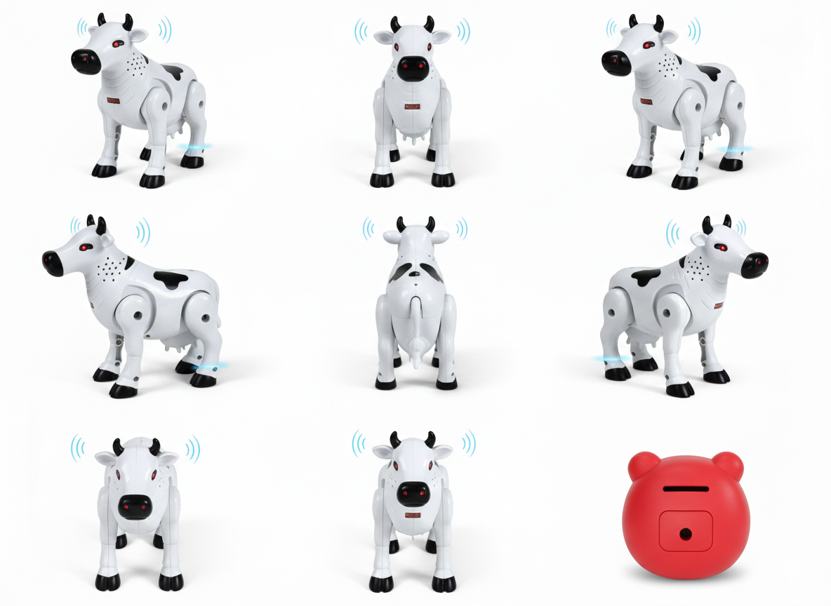 Kids Robotic Walking Cow Toy with Music, Lights & Sound Effects