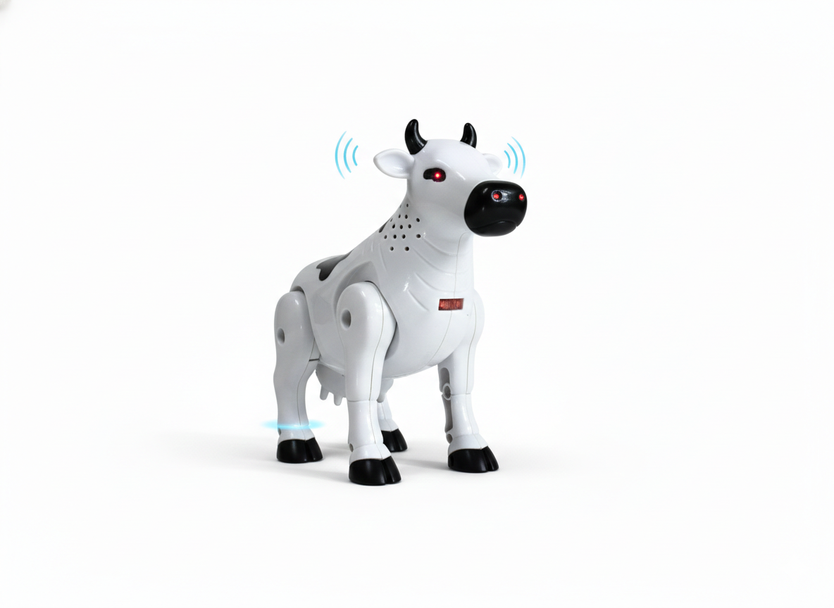Kids Robotic Walking Cow Toy with Music, Lights & Sound Effects