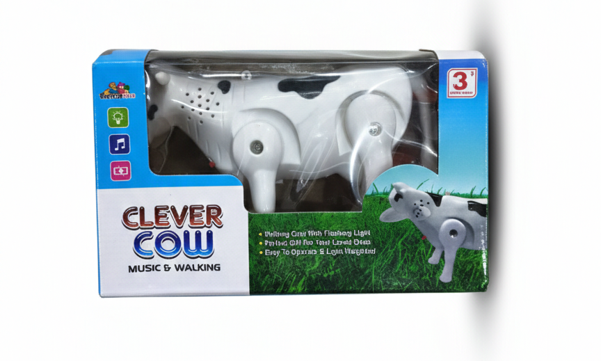 Kids Robotic Walking Cow Toy with Music, Lights & Sound Effects