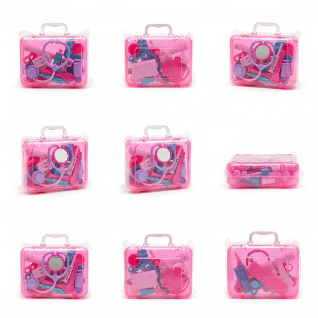 Kids Doctor Play Set Toy Kit with 18 Pieces | Pretend Play Medical Kit in Pink Carry Case with Stethoscope & Tool